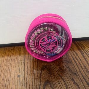 Lilly Pulitzer Bright Pink Round Coin Pouch with Clear Window